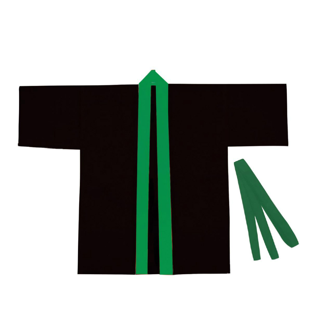 アーテック カラー不織布ハッピ 子供用S 黒(緑襟) #4571 運動会 発表会 イベント ハッピ
