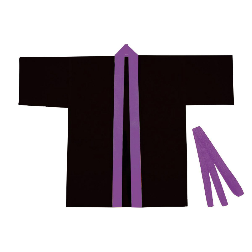 アーテック カラー不織布ハッピ 子供用S 黒(紫襟) #4575 運動会 発表会 イベント ハッピ